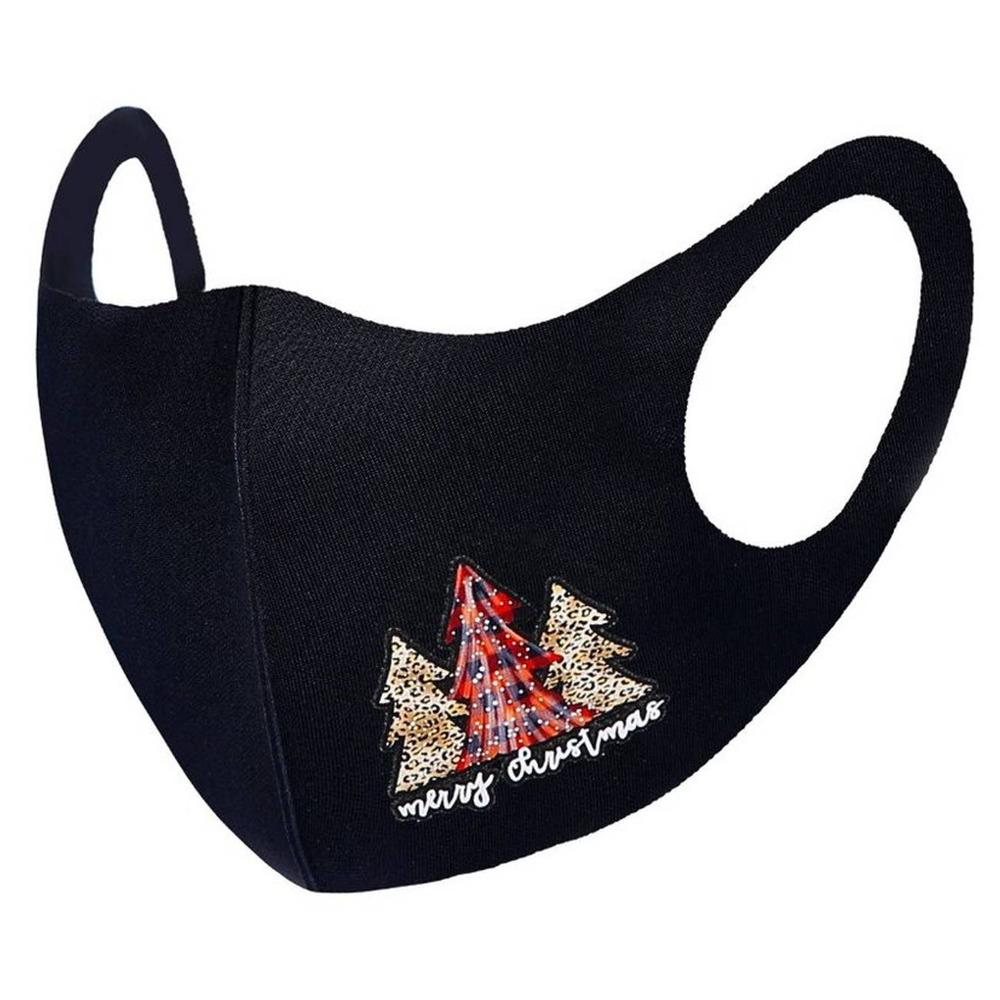 3 Patterned Christmas Trees Christmas Themed Face Mask-NIP‎
